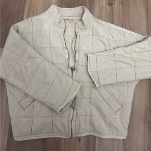 Free People Beige Quilted Jacket
